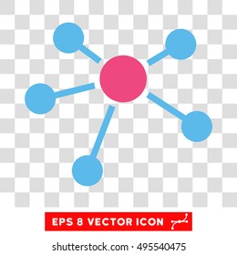 Vector Connections EPS vector pictogram. Illustration style is flat iconic bicolor pink and blue symbol on a transparent background.
