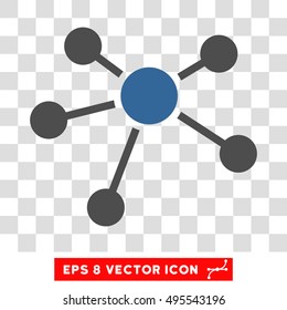 Vector Connections EPS vector pictogram. Illustration style is flat iconic bicolor cobalt and gray symbol on a transparent background.