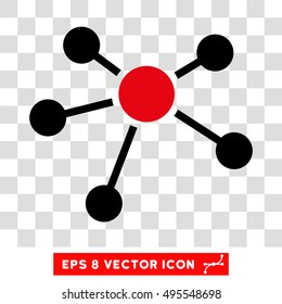 Vector Connections EPS vector pictogram. Illustration style is flat iconic bicolor intensive red and black symbol on a transparent background.