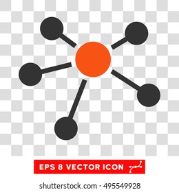 Vector Connections EPS vector pictogram. Illustration style is flat iconic bicolor orange and gray symbol on a transparent background.