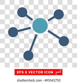 Vector Connections EPS vector pictograph. Illustration style is flat iconic bicolor cyan and blue symbol on a transparent background.