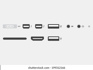 Vector Connector Icon Symbol Illustration Set