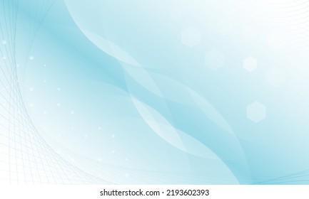Vector connects lines and dots and wave background. Hexagon abstract template for technology. Abstract technology background. Technology background communication concept. Science network connecting