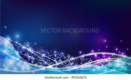 Vector constellation flow in space. Stock background of star wave for design