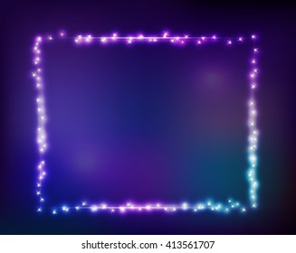 Vector constellation frame in space. Stock illustration of star frame for design