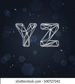 Vector Constellation Geometric Font Y-Z