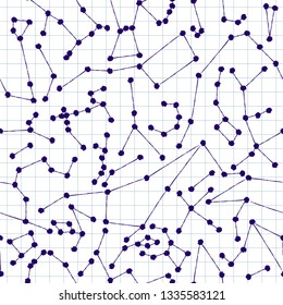 Vector constellations background. Constellations stars pattern. Sky map elements. Stars backdrop.