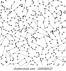 Vector constellations background. Constellations stars pattern. Sky map elements. Stars backdrop.