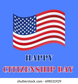 Vector Constitution Day greeting or invitation card. National american holiday illustration with USA flag.