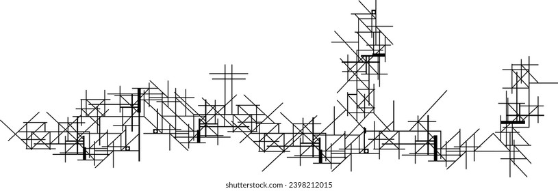 Vector construction - Abstract construction drawing with steel beams