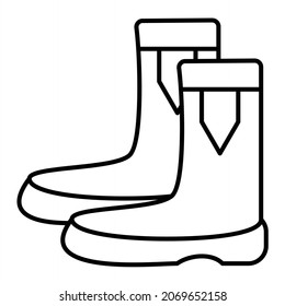  Vector Construction Boots Outline Icon Design
