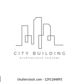 Empresa de construcción de vectores. Diseño de líneas de arte