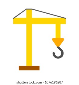 vector construction crane illustration - industrial machine - lifting symbol