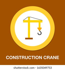 vector construction crane illustration - industrial machine - lifting symbol