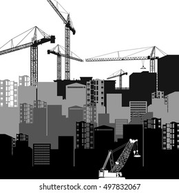 Building Under Construction Sitevector Illustration Template Stock ...