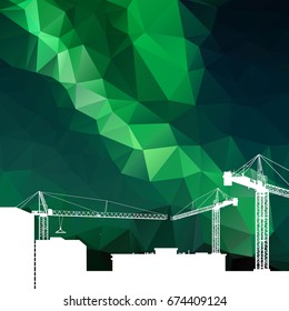 vector construction crane silhouette industry illustration architecture