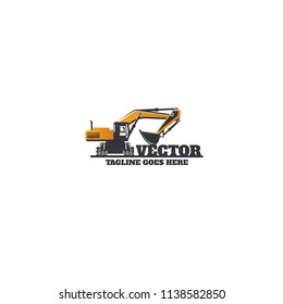 Vector construction excavator.