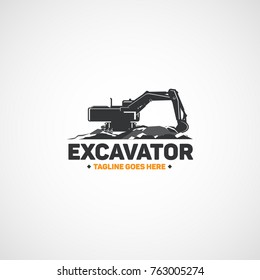 Vector construction excavator.