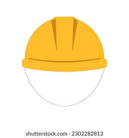 Vector construction helmet illustration. Construction helmet illustration. Construction helmet cartoon style icon. Isolated on a white background.