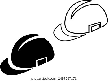 Vector construction helmet illustration. Construction helmet illustration. Construction helmet cartoon style icon. Isolated on a white with transparent background.