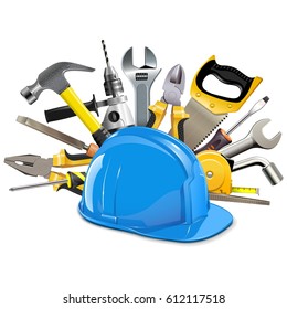 Vector Construction Helmet with Instruments