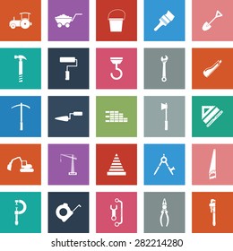 vector construction icon set