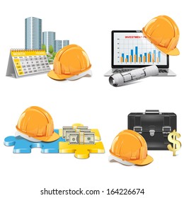 Vector Construction Investment Concept