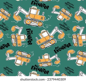 vector construction machine illustration for kid t shirts, pattern graphics