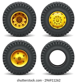 Vector Construction Machines Wheels