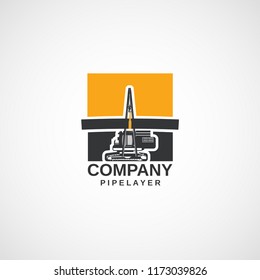 Vector construction pipelayer logo.