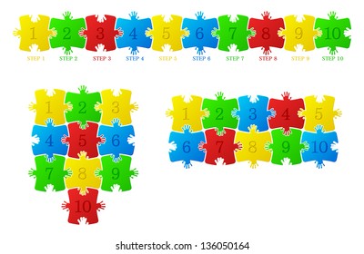 Vector construction of the puzzle on a white background