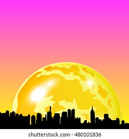 vector, construction, silhouette, industry, illustration, architecture, industrial, black