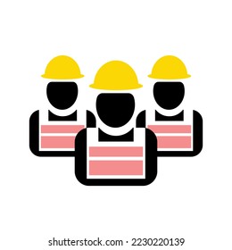 Vector construction team work icon on white background