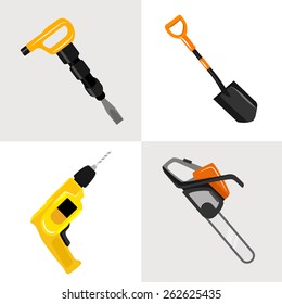 Vector construction tools icon set