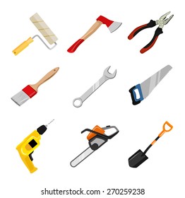 Vector construction tools icon set