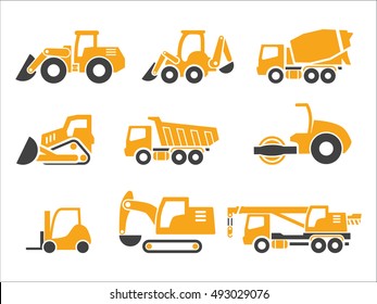 Vector construction transport icons set