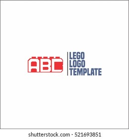 Vector constructor design logo. Kids toy logo template.