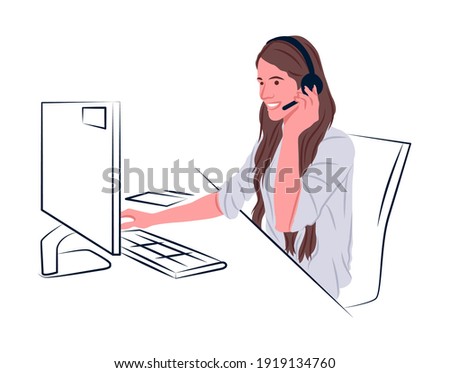 Vector consultant in shadow of sharp lines style