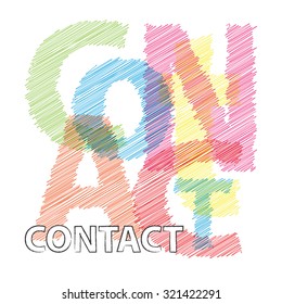 Vector Contact. Broken text scrawled