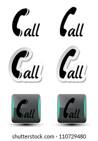 Vector contact, call buttons - phone symbols