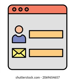 Vector Contact Form Filled Outline Icon Design
