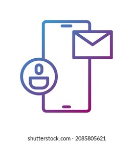 Vector contact gradient icon, customer and information related 64x64 Pixel, white background
