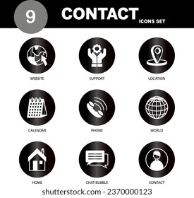 VECTOR CONTACT ICON SET IN FILL VERSION