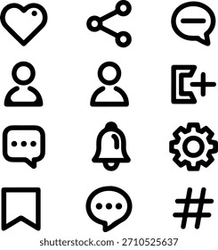 Ícones de contato vetorial, perfeitos para sites e perfis.