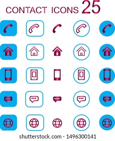 Vector contact information icons in Vector Format , all are 25 icons