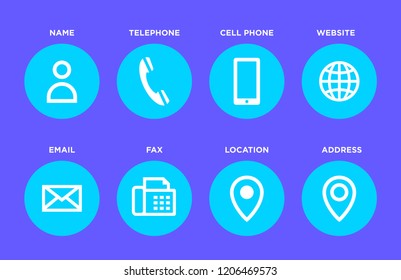 Vector contact information icons for web use