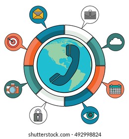 Vector contact us concept call us illustration