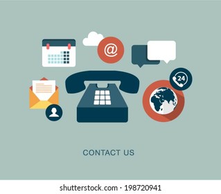 Vector Contact Us Concept Illustration