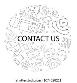 Vector contact us pattern with word. Contact us background