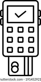 Vector Contactless E-commerce Outline Icon Design
